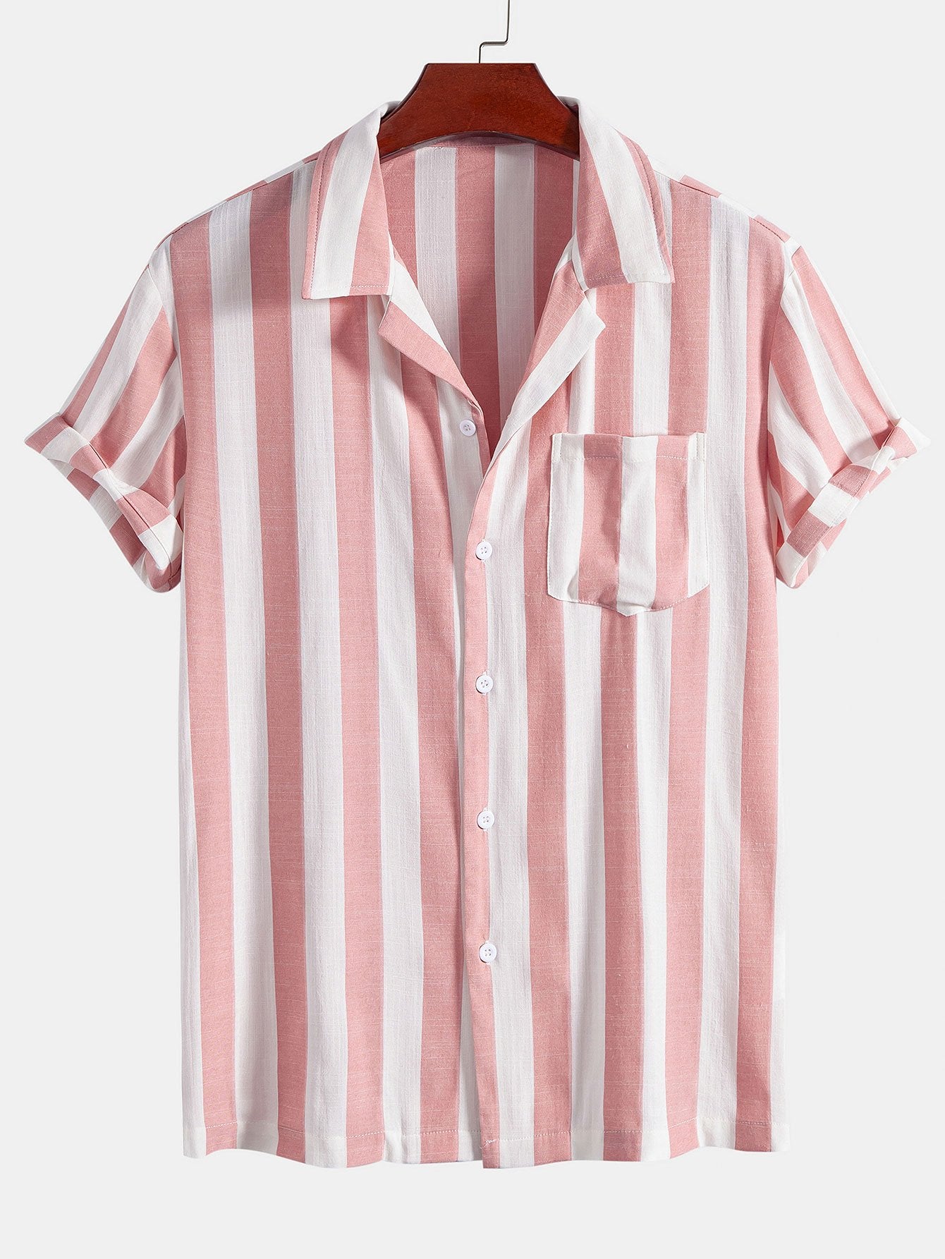 Alfio® | Striped Cuban Collar Shirt
