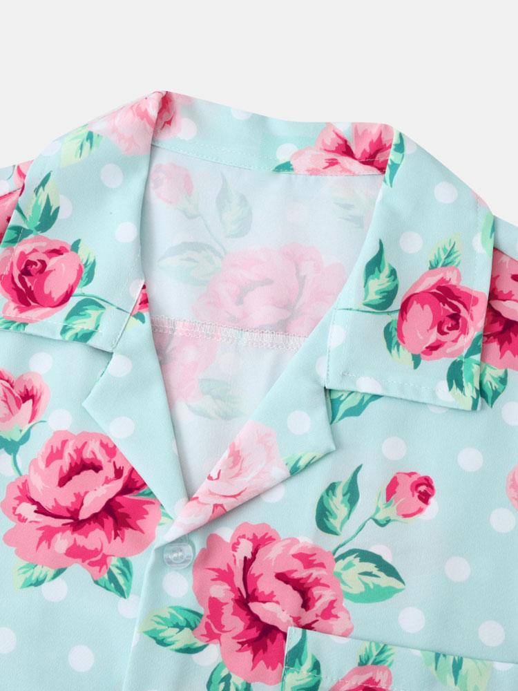 Alvard® | Floral Polka Dot Print Revere Collar Shirt