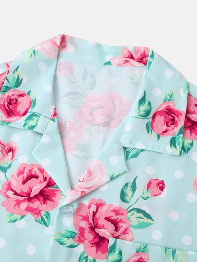 Alvard® | Floral Polka Dot Print Revere Collar Shirt