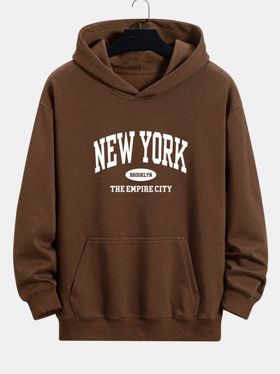 Arthur | New York Slogan Print Relax Fit Hoodie
