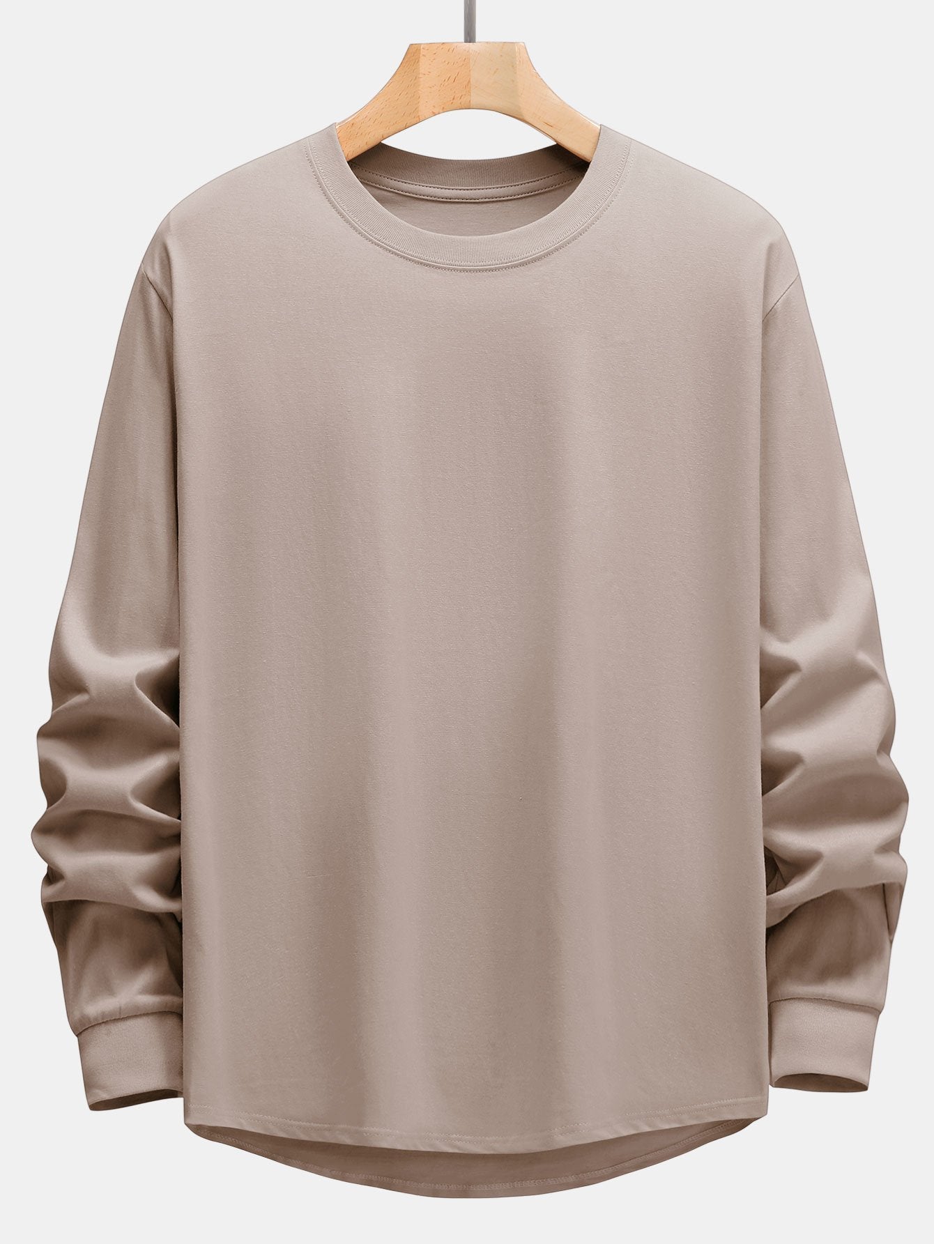 Adeimantos® | 3 Pieces Basic Long Sleeve Heavy Weight Arc Hem T-Shirts