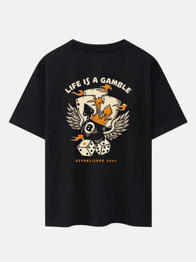 Agostino® | Ace Of Spades Back Print Heavy Weight Oversize T-Shirt