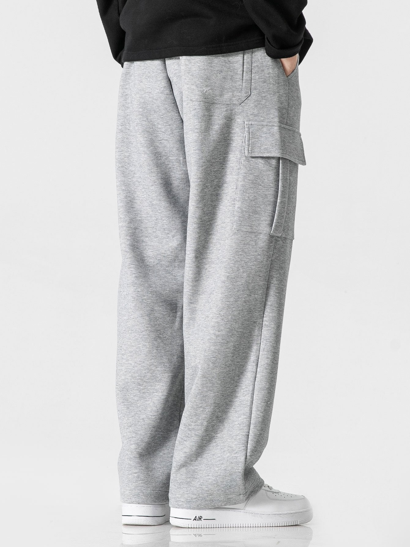 Erasto® | Relax Fit Straight Leg Jersey Cargo Pants