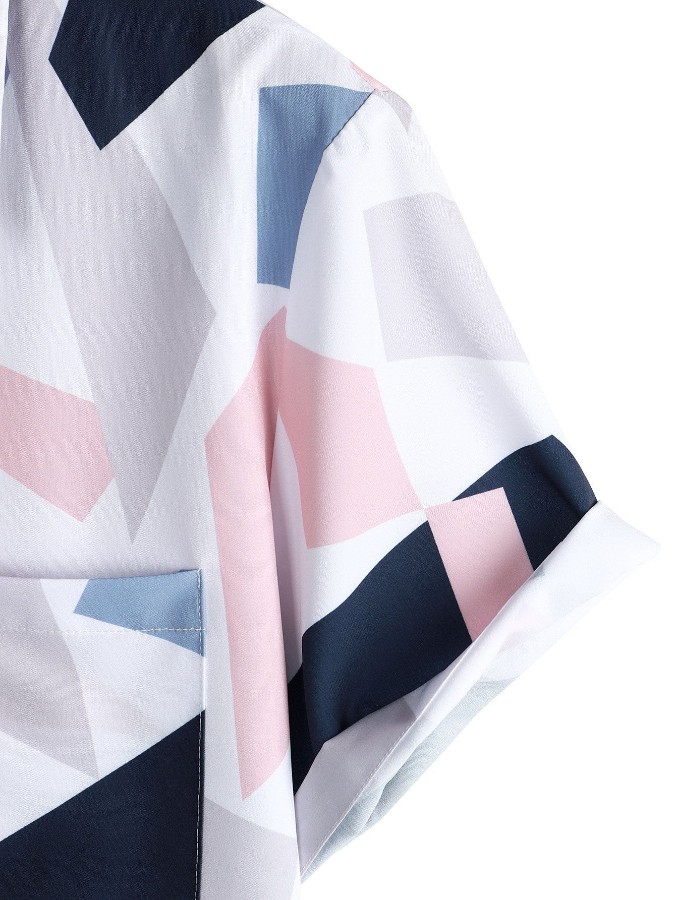 Ramón® | Geometric Print Button Up Shirt With Pocket