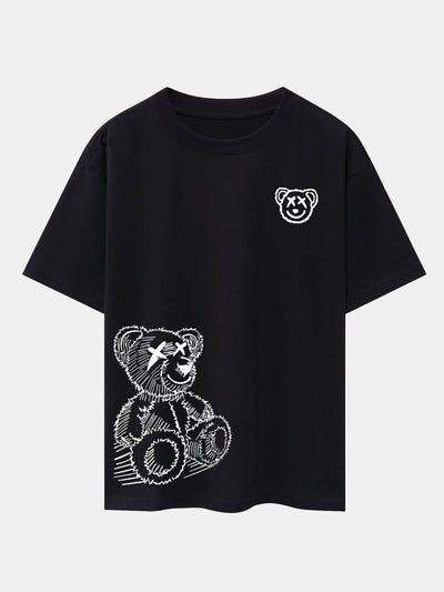Héctor® | Cartoon Bear Print Drop Shoulder Oversize T-Shirt
