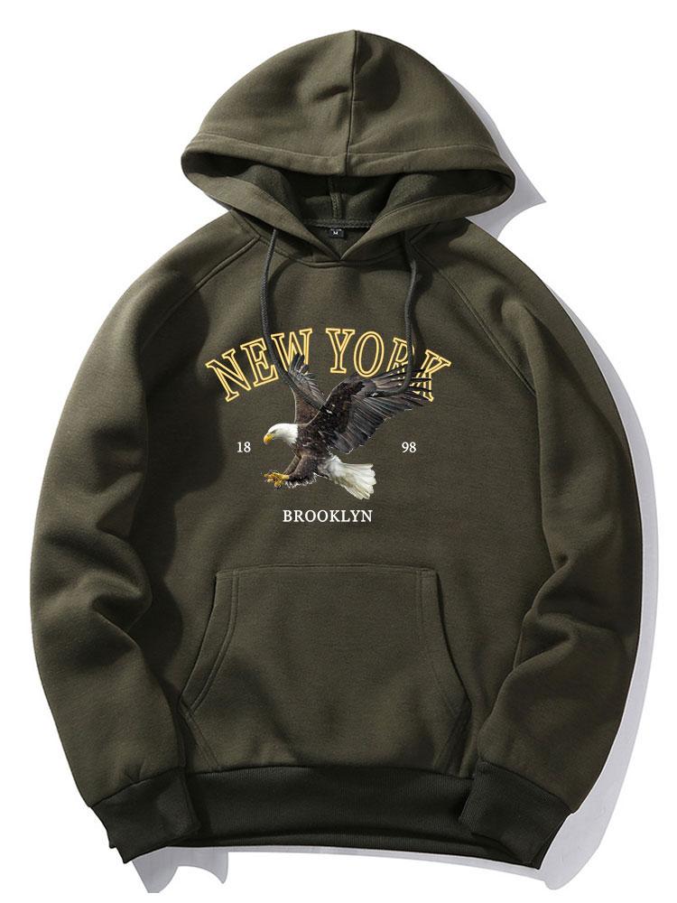 Brandon | New York Eagle Print Hoodie