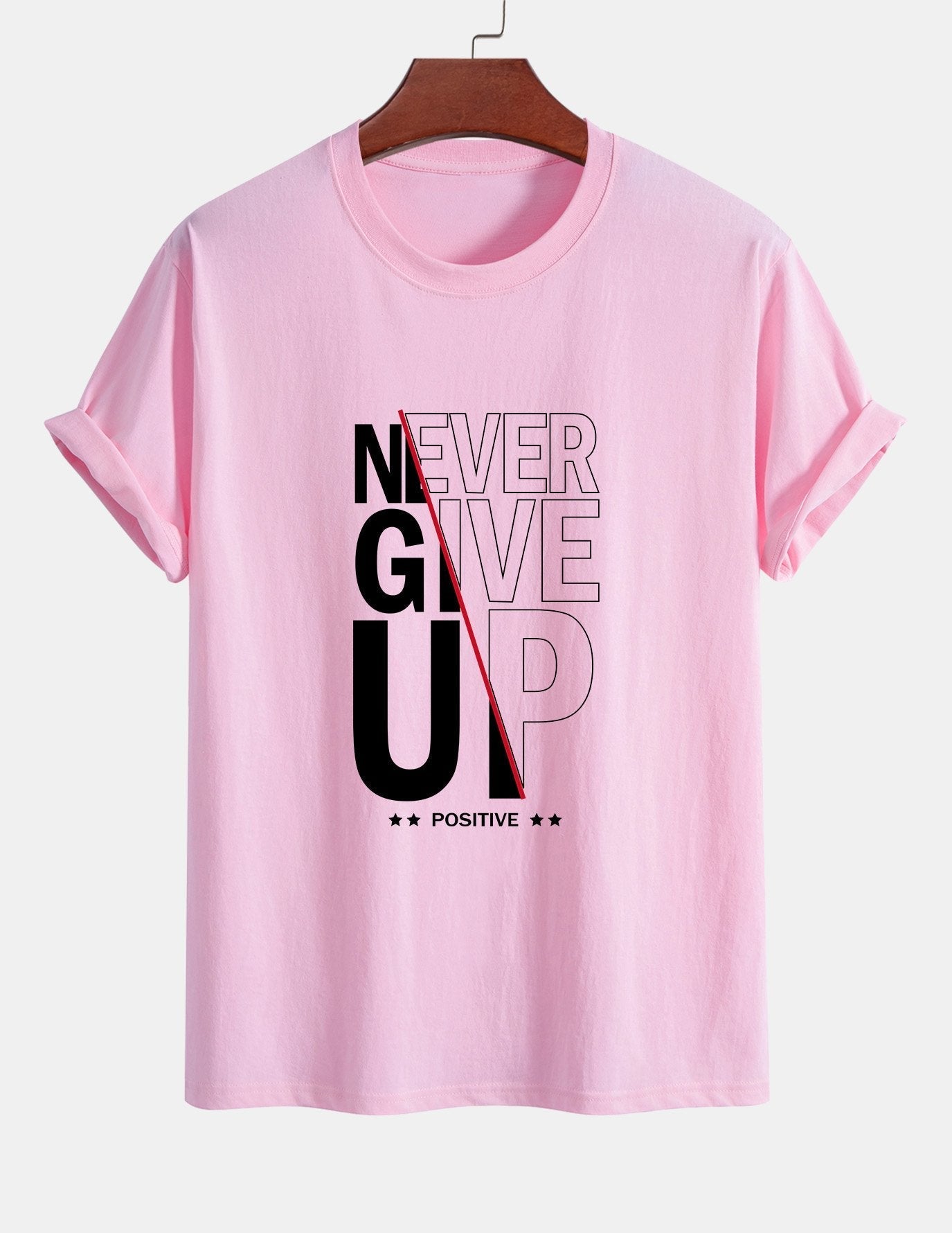 Trasímaco® | Never Give Up Print Cotton T-Shirt