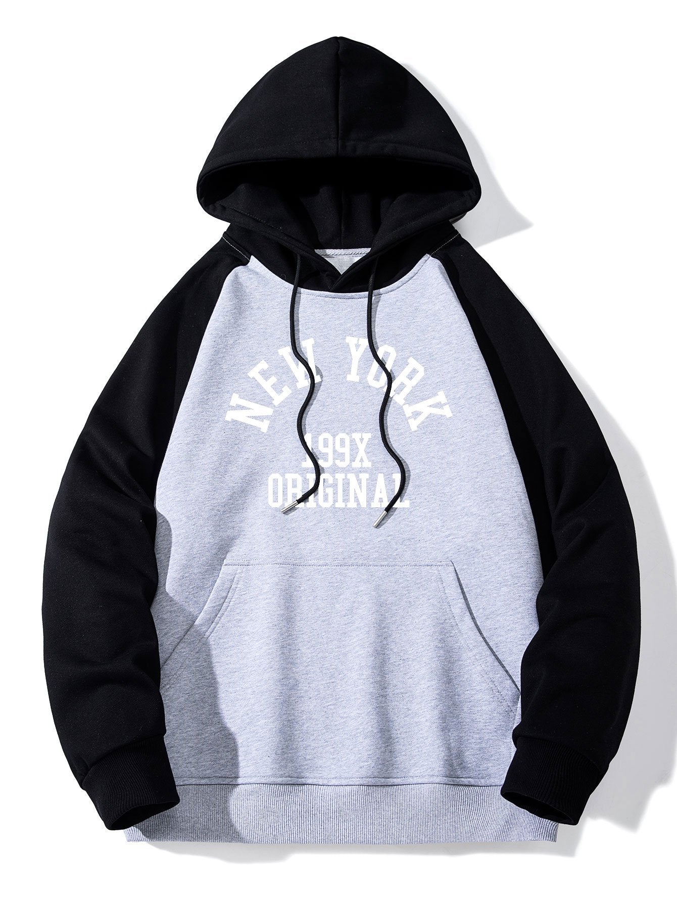 Jeremy | New York Print Pactchwork Raglan Hoodie