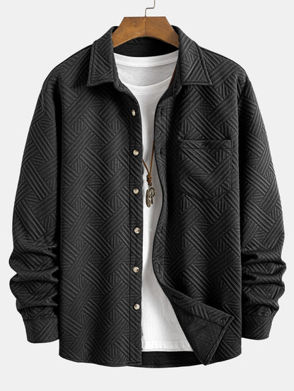 Amadeo® | Striped Jacquard Button Up Shirt