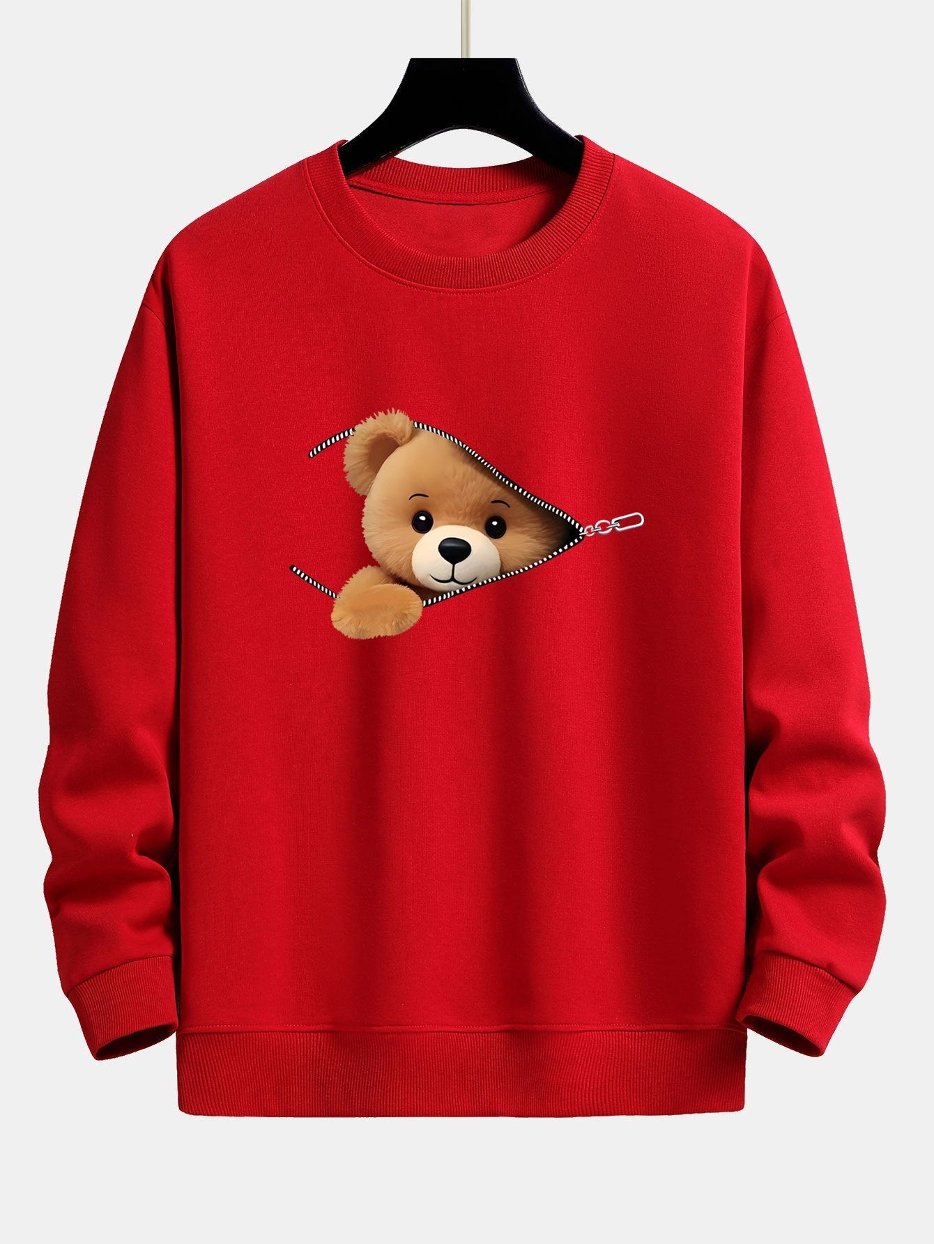 Theodore® | Zipper Bear Print Relax Fit Sweatshirt