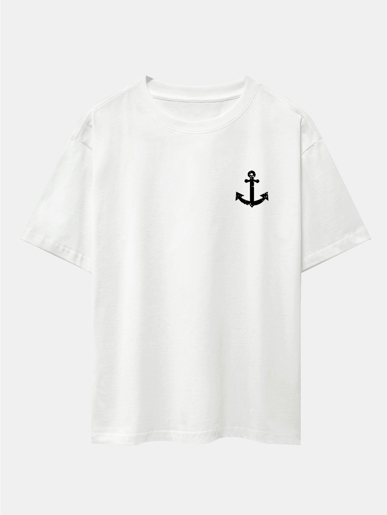 Alenio® | Anchor Print Drop Shoulder Oversize T-Shirt