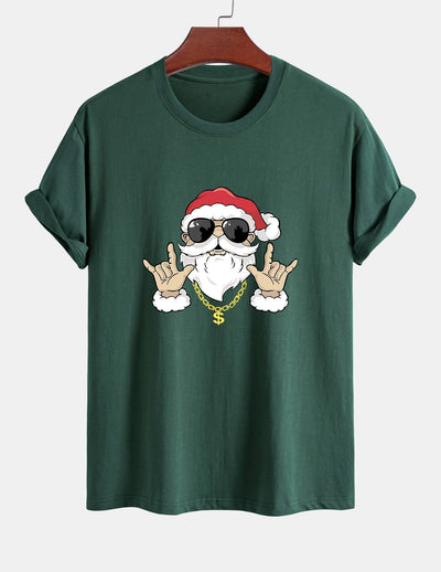 Albano® | Hip Hop Santa Print Cotton T-Shirt
