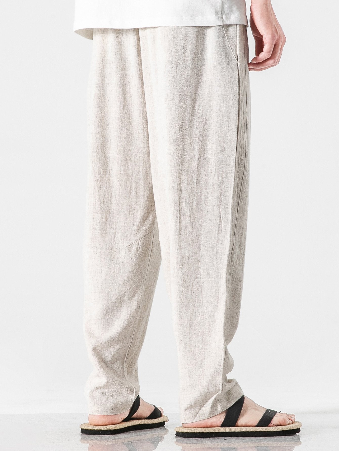 Rob® | Relax Fit Harem Pants In Linen And Cotton Mix
