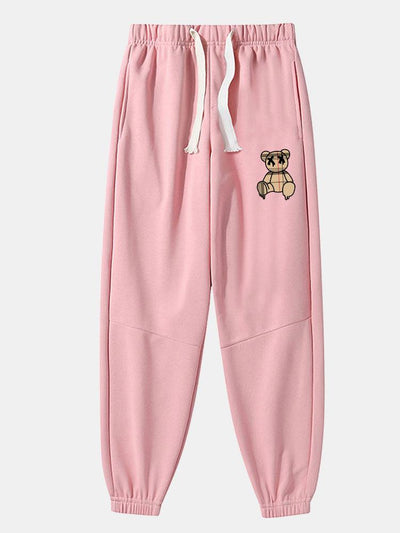 Baldovino® | Plaid Pattern Dissolving Bear Print Cotton Blend Jogger Pants