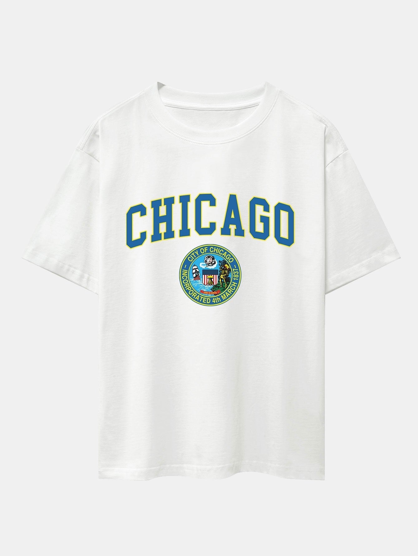 Alexis® | Chicago Coat Of Arms Print Drop Shoulder Oversize T-Shirt