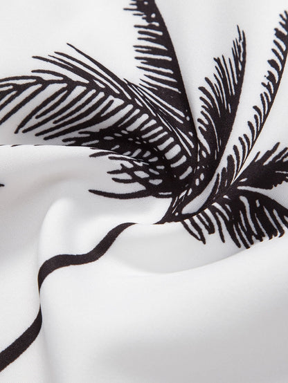Yosafat® | Palm Tree Print Button Up Shirt