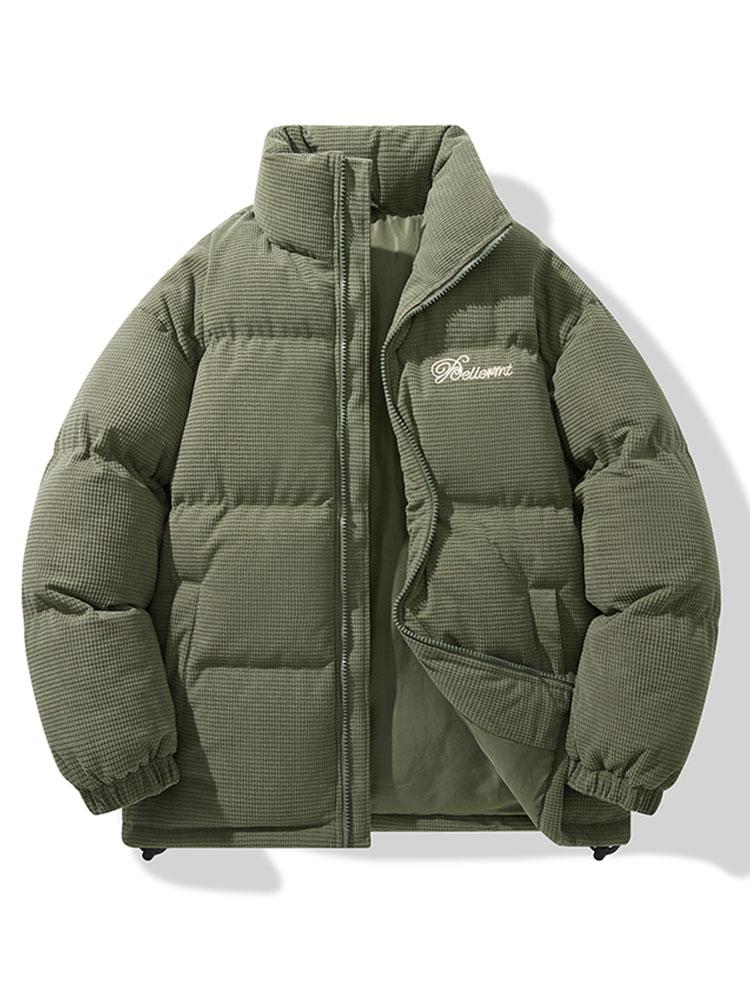 Enrique | Corduroy Zip Up Puffer Coat
