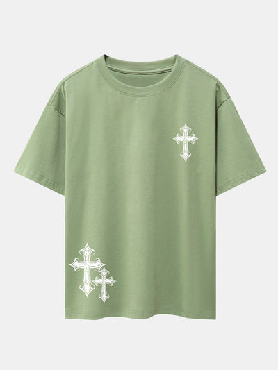 Aníbal® | Cross Print Drop Shoulder Oversize T-Shirt