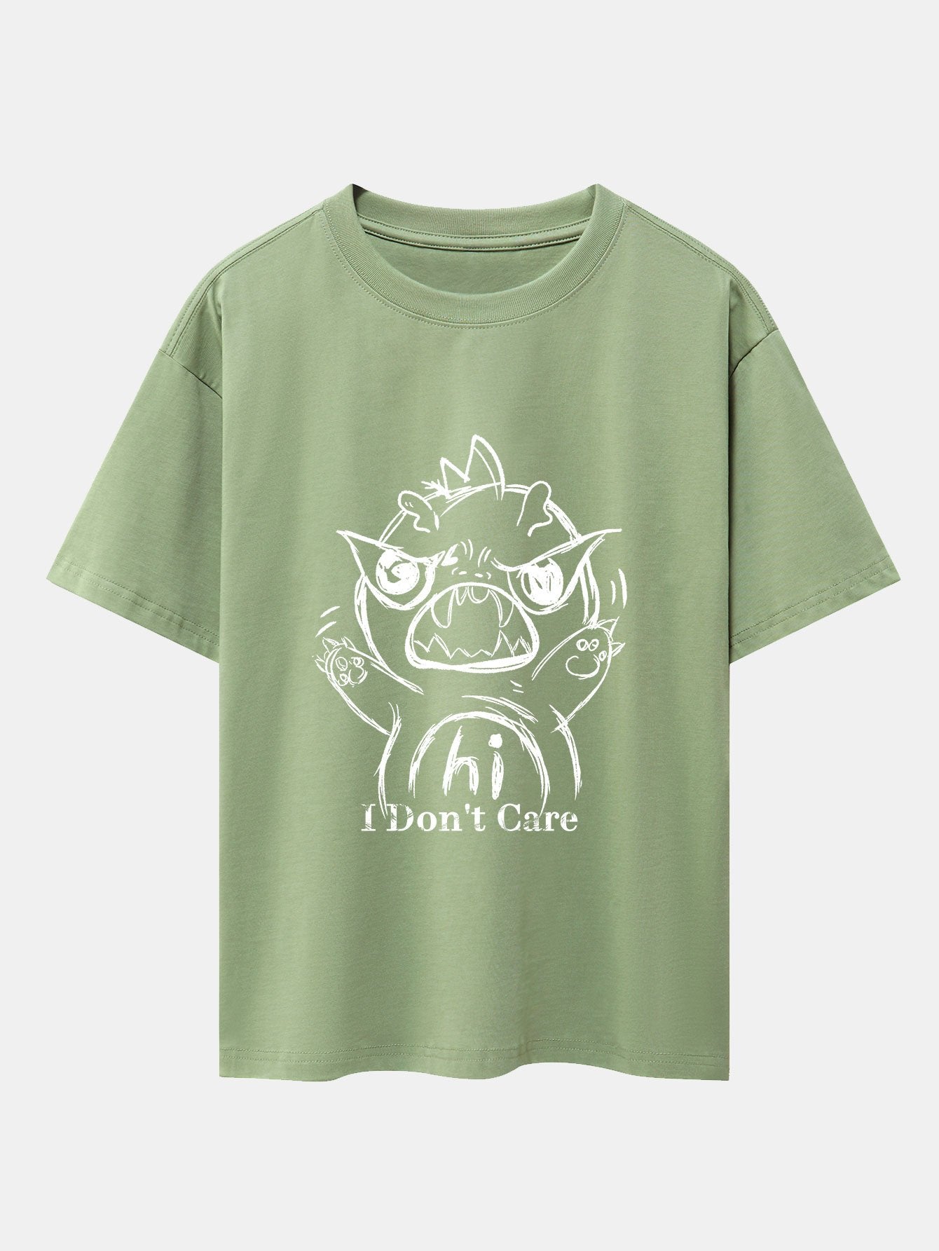 Isaac® | Cartoon Dinosaur Print Drop Shoulder Oversize T-Shirt