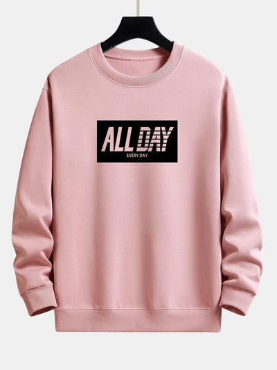 Aldhelm® | All Day Slogan Print Relax Fit Sweatshirt