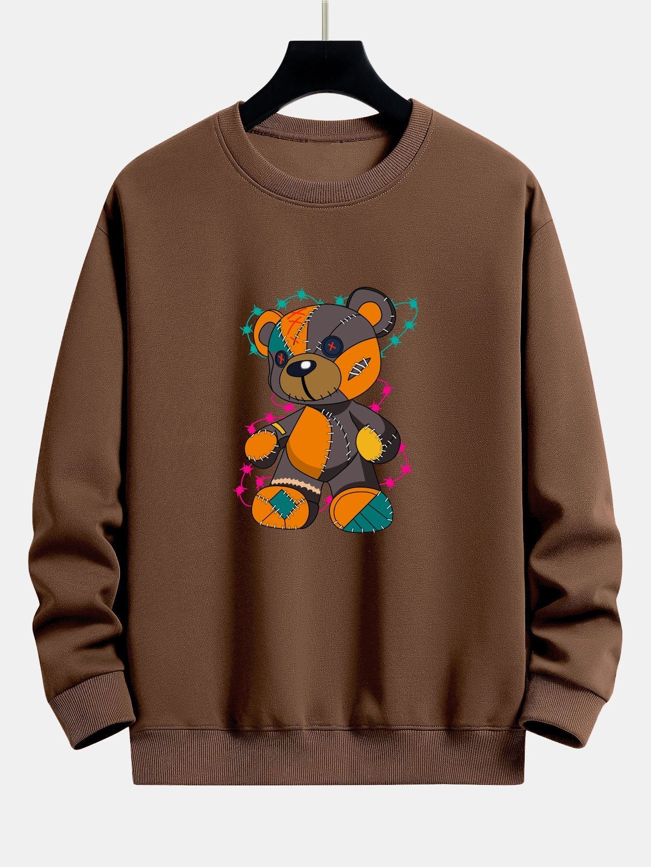 Javier® | Tattered Bear Print Relax Fit Sweatshirt