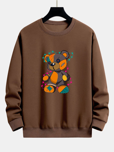 Javier® | Tattered Bear Print Relax Fit Sweatshirt