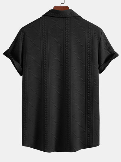 Allart® | Geometric Jacquard Button Up Shirt