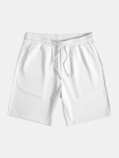 Adalgiso® | Muscle Fit Ribbed Stand Collar Shirt & Shorts