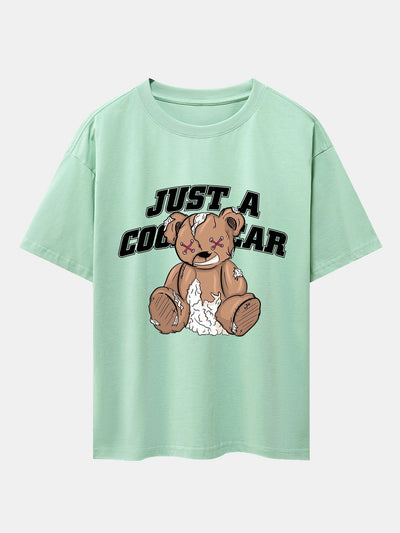 Joseph® | Tattered Bear Print Drop Shoulder Oversize T-Shirt