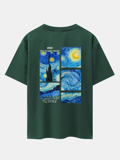Hugh® | The Starry Night Back Print Drop Shoulder Oversize T-Shirt