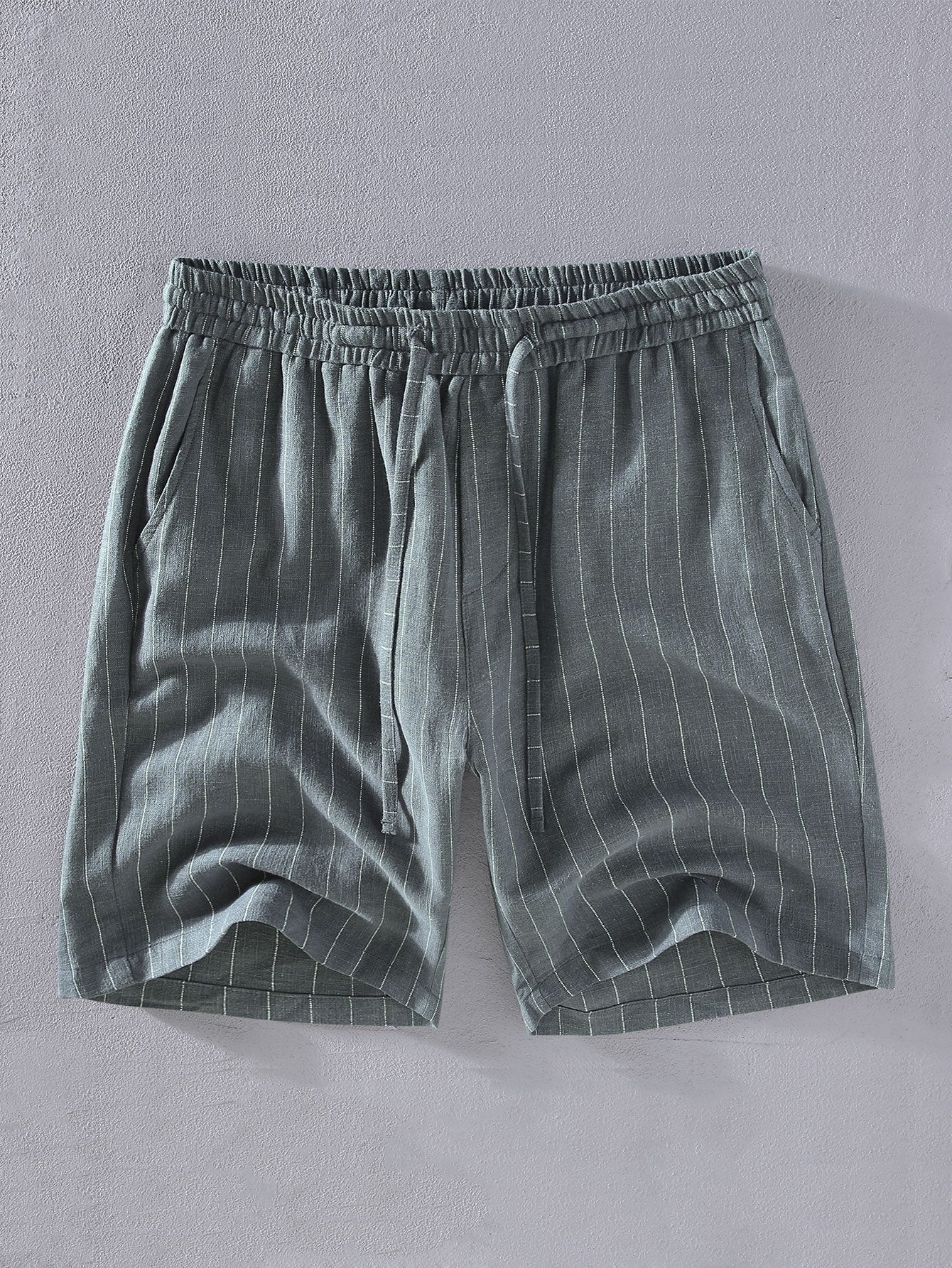 Baptiste® | Linen Cotton Blend Striped Shorts