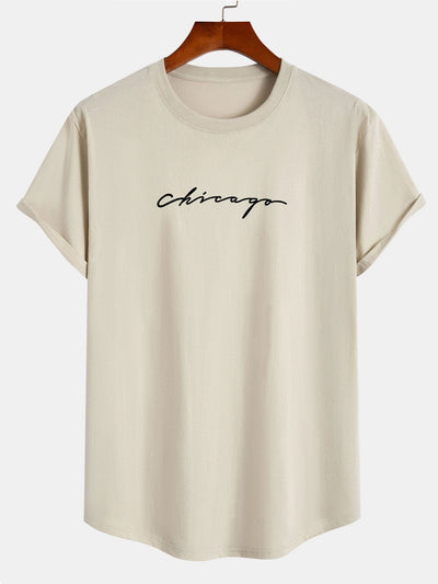 Abel® | Chicago Print Cotton Arc Hem T-Shirt