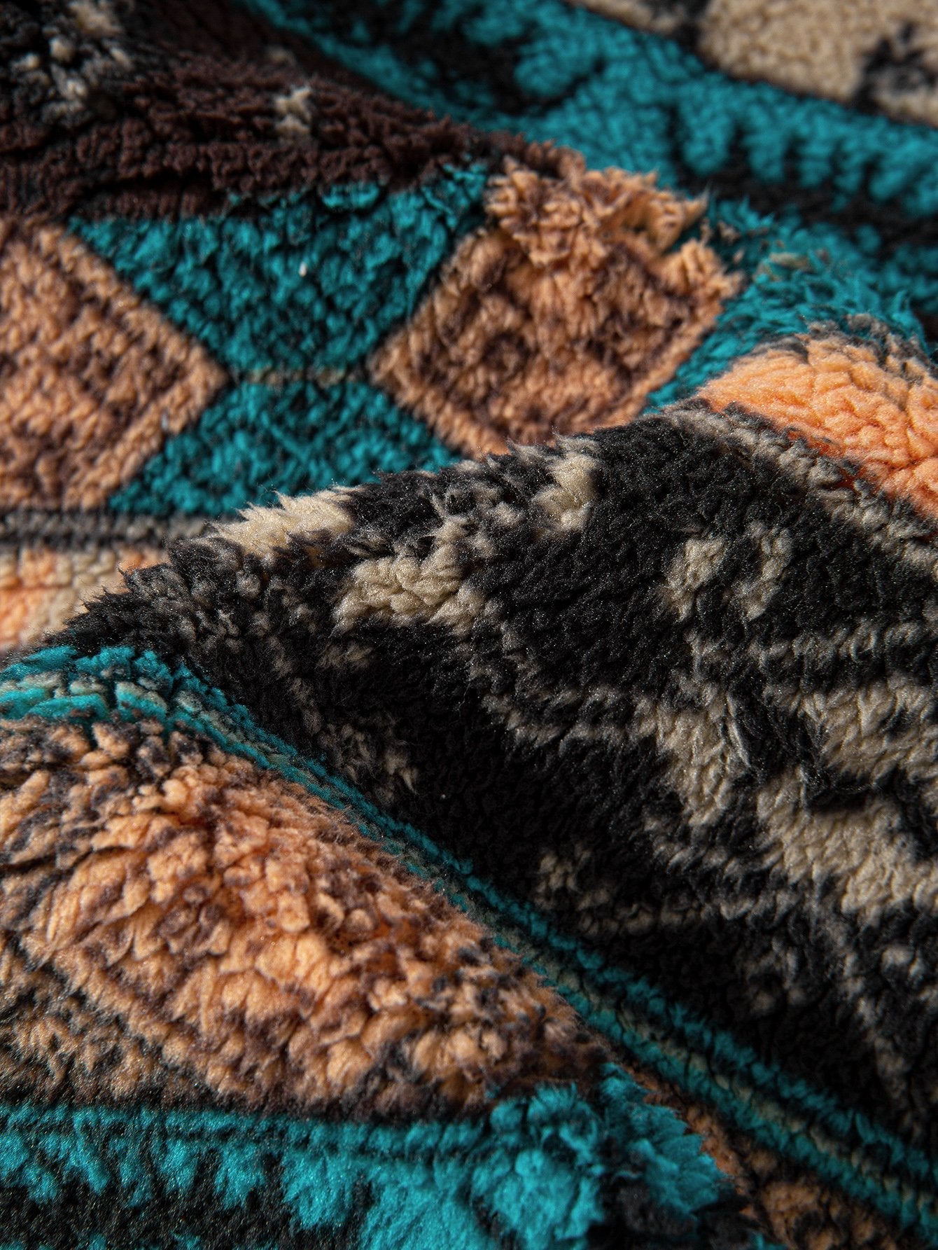 Wyatt | Teddy Fleece Ethnic Print Coat