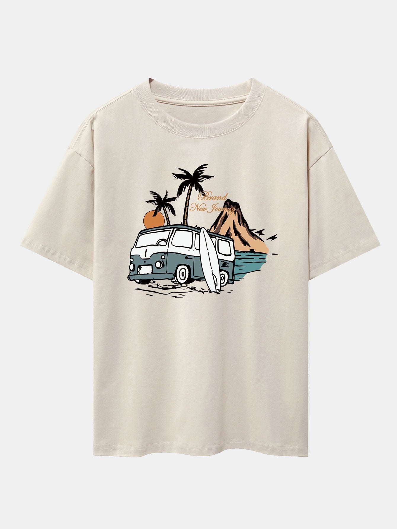 Emilio® | Car Island Print Drop Shoulder Oversize T-Shirt