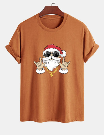 Albano® | Hip Hop Santa Print Cotton T-Shirt