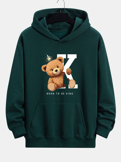 Latrell | Crown King Bear Print Relax Fit Hoodie