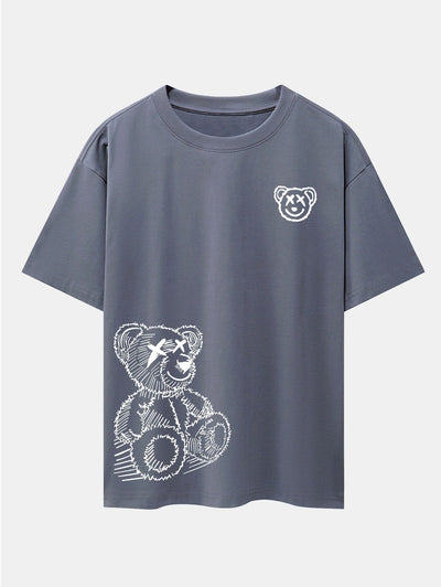 Héctor® | Cartoon Bear Print Drop Shoulder Oversize T-Shirt