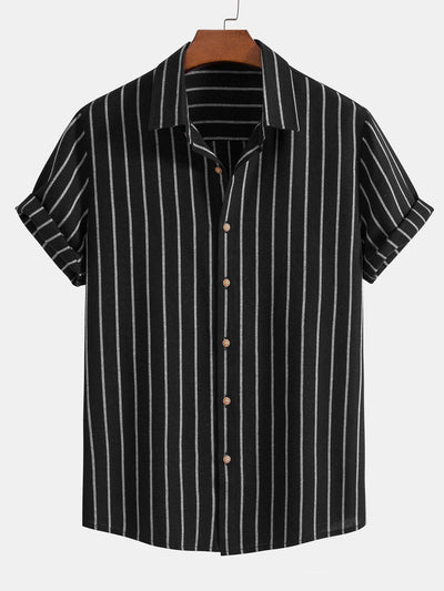 Abelardo® | Cotton Blend Striped Button Up Shirt