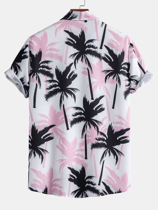 Jamal® | Shirt With Palm Tree Pattern And Button Placket