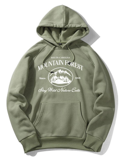 Niall | Mountain Slogan Print Hoodie