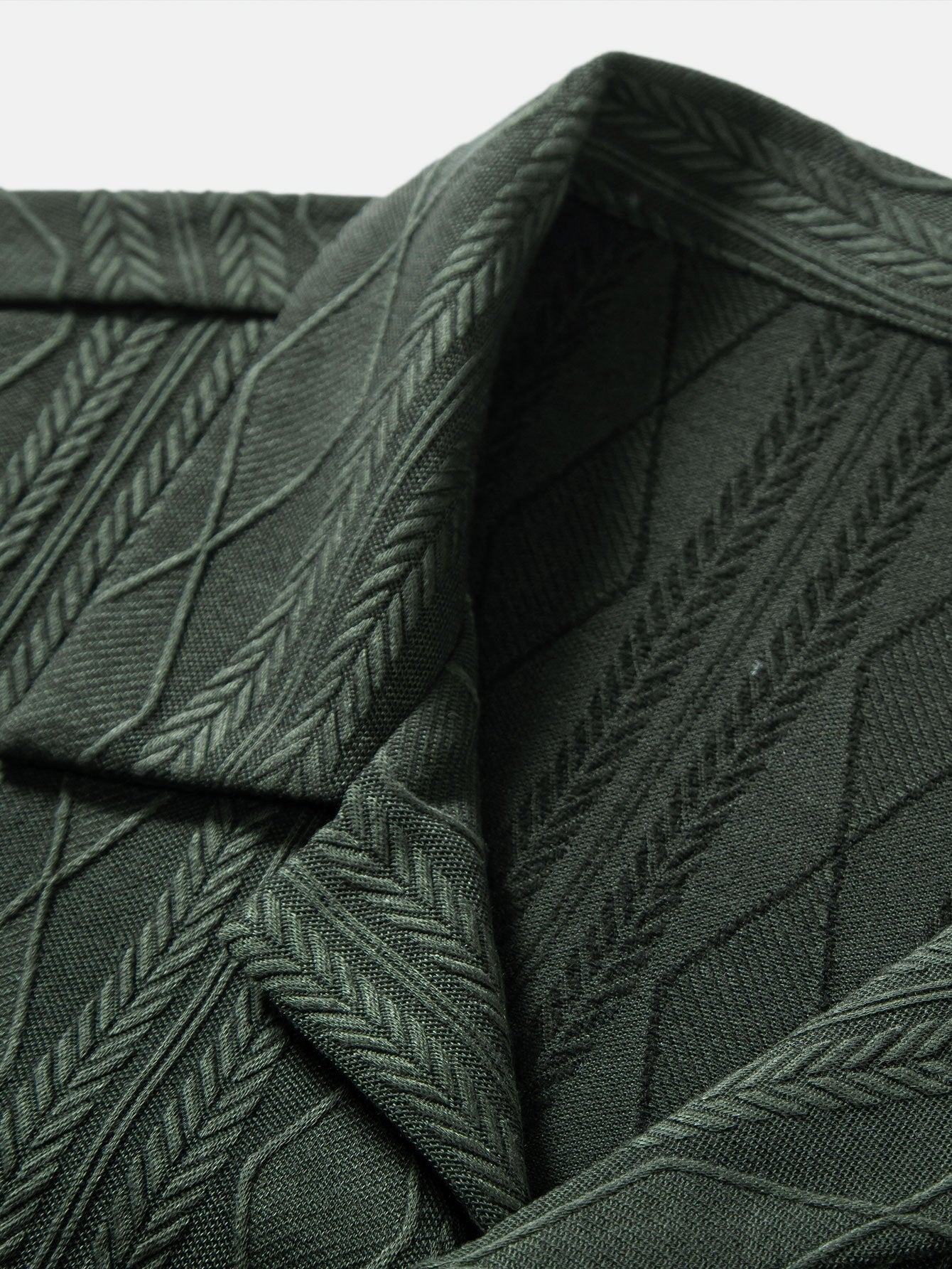 Duane® | Knitted Geometric Rhombus Jacquard Cuban Shirt