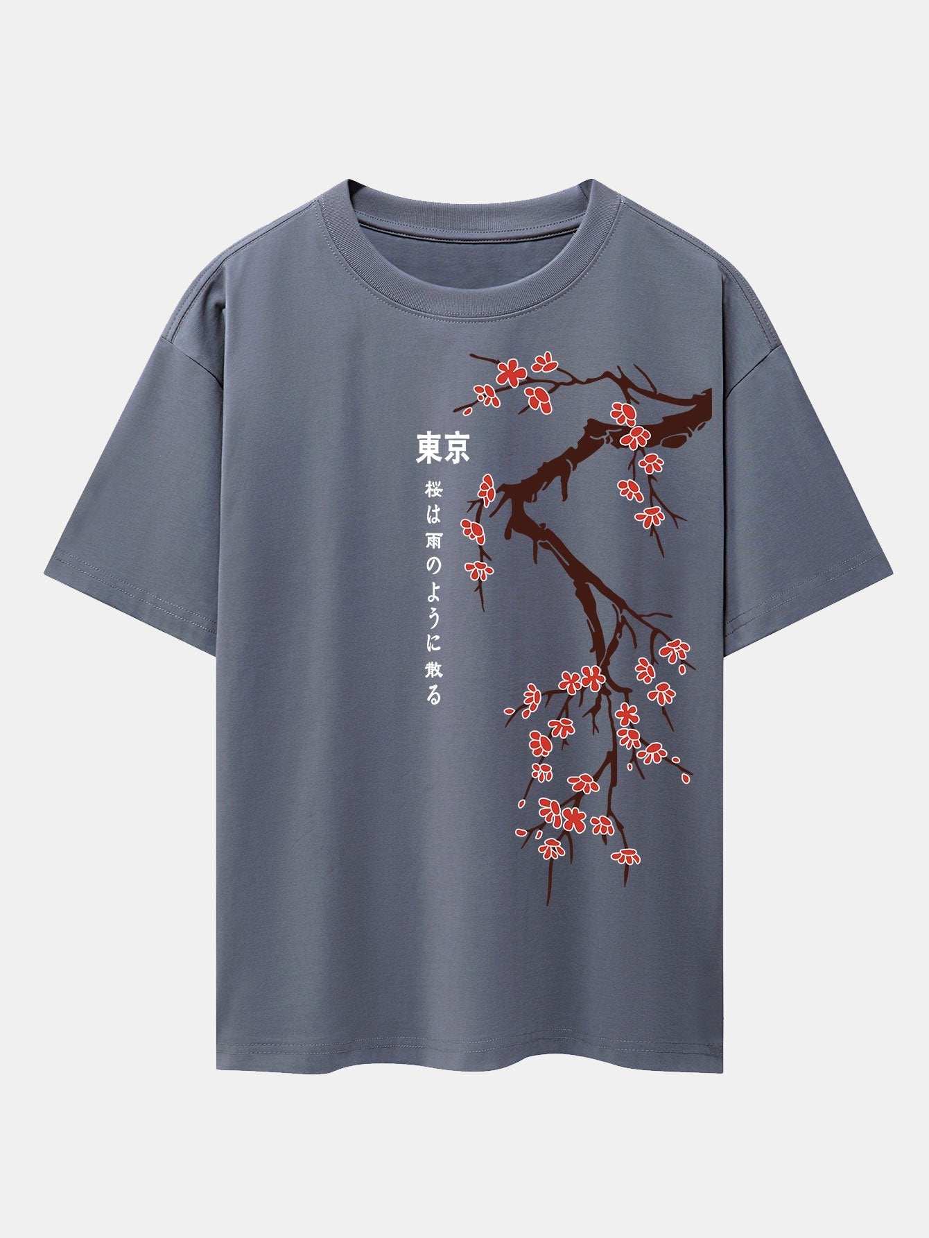 Ken® | Tokyo Japanese Cherry Blossoms Print Drop Shoulder Oversize T-Shirt