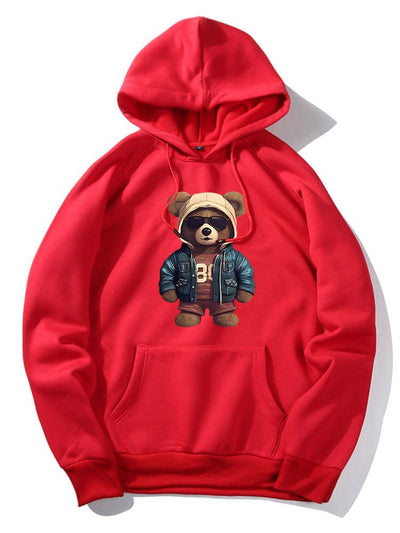 Benedict | Bear In Leather Jacket Print Hoodie