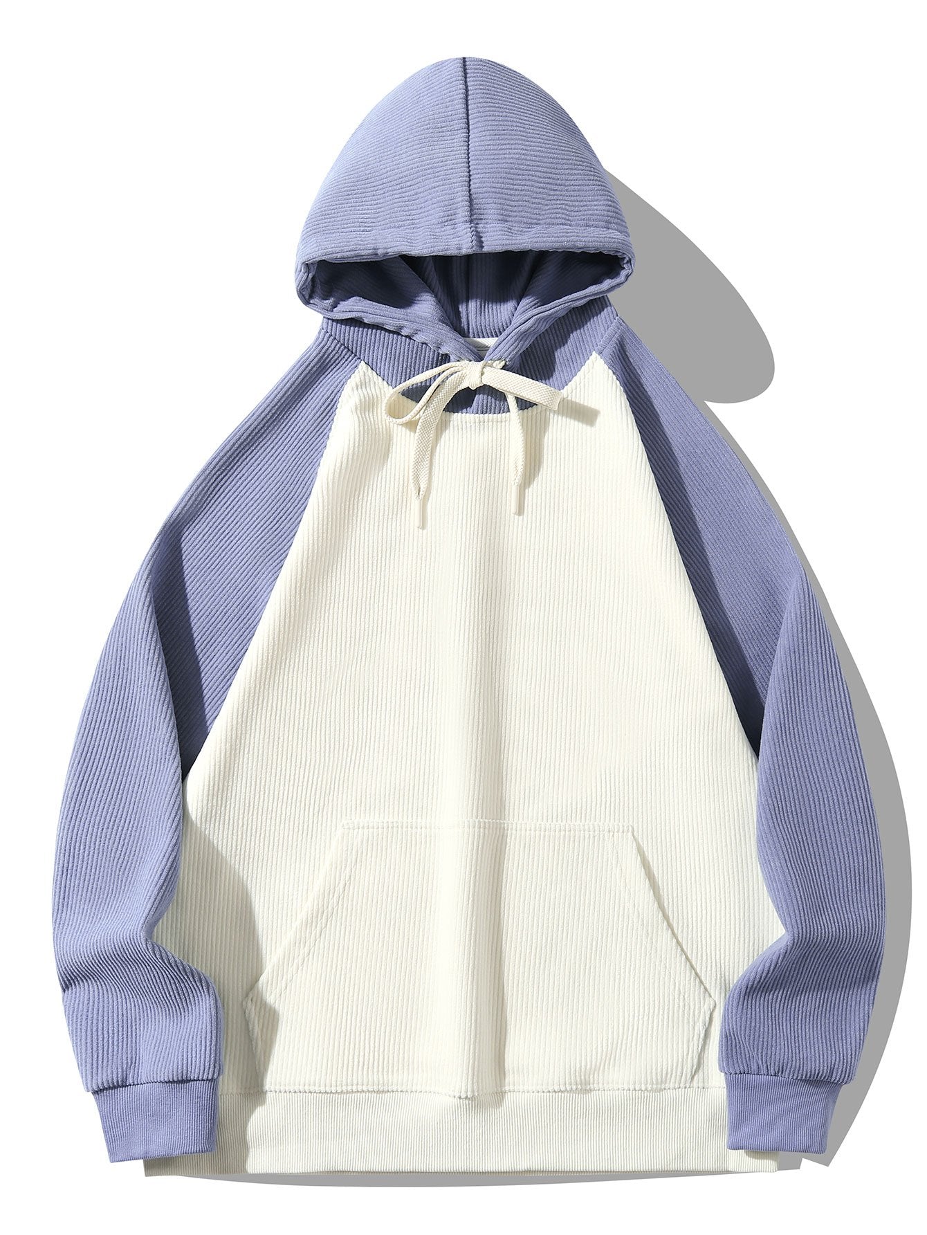 Adam | Paneled Corduroy Raglan Sleeves Hoodie