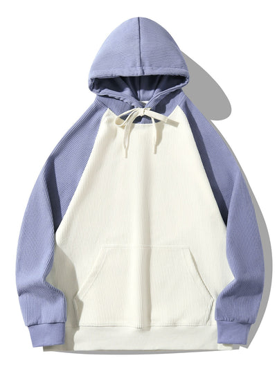 Adam | Paneled Corduroy Raglan Sleeves Hoodie