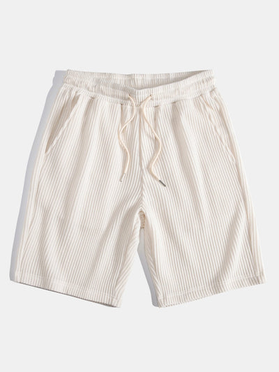 Adalton® | Knitted Waffle Arc Hem Hooded T-Shirt & Drawstring Waffle Shorts