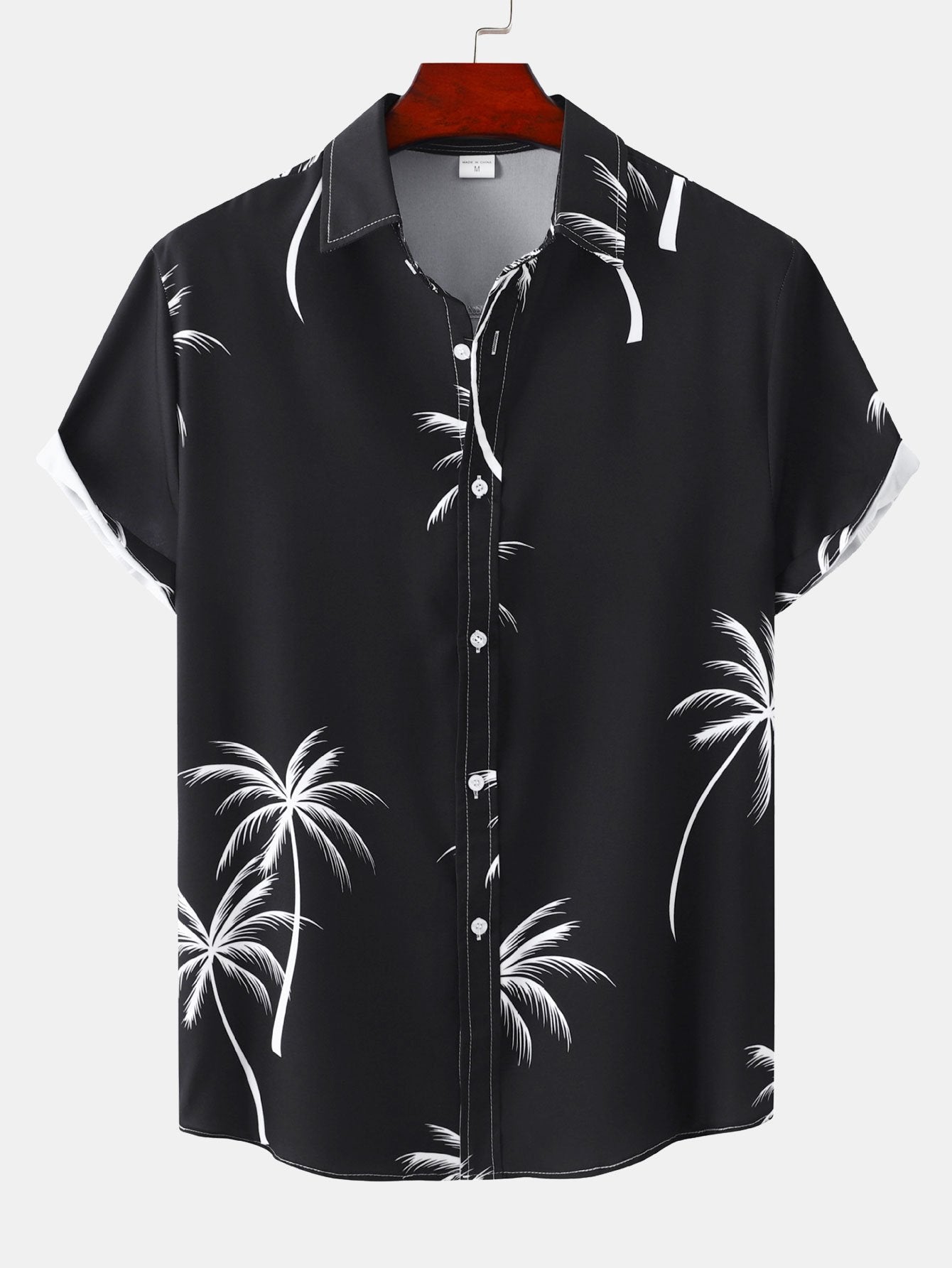 Aristofanes® | Tropical Leaf Print Button Up Shirt
