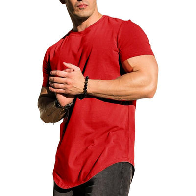 Men's Solid Color Loose Rond Neck Short Sleeve T-Shirt