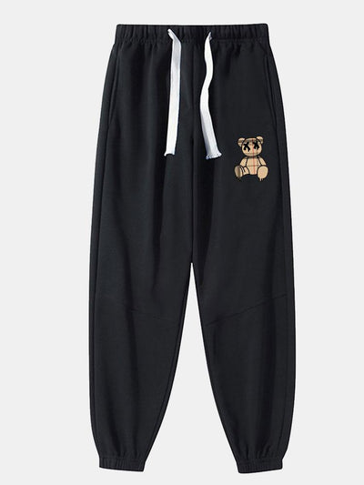 Baldovino® | Plaid Pattern Dissolving Bear Print Cotton Blend Jogger Pants