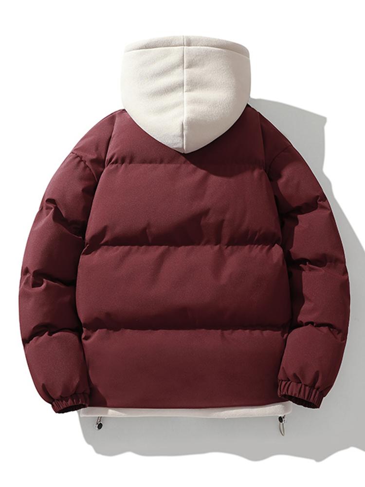 Caspian | Contrast Zip Up Hooded Puffer Coat